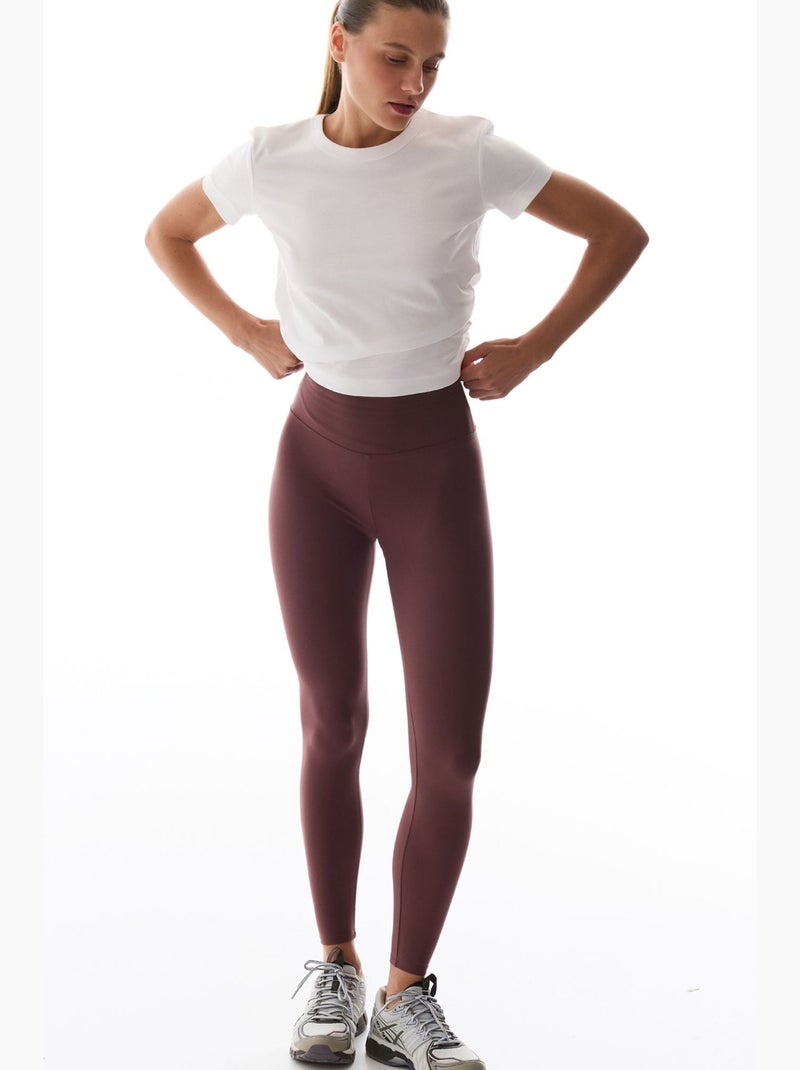 Legging taille haute soft feel penti Rouge bordeaux - Kiabi