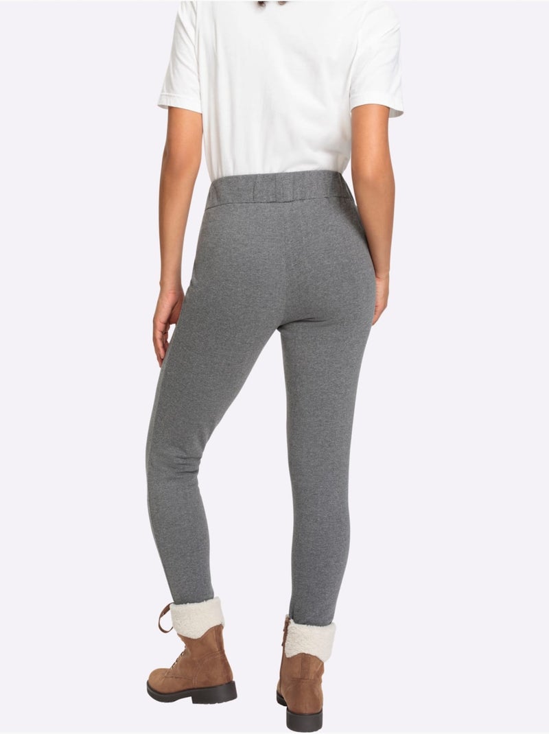 Legging thermique à ceinture élastique confortable avec intérieur gratté - Taille standard - Witt Noir Gris anthracite - Kiabi