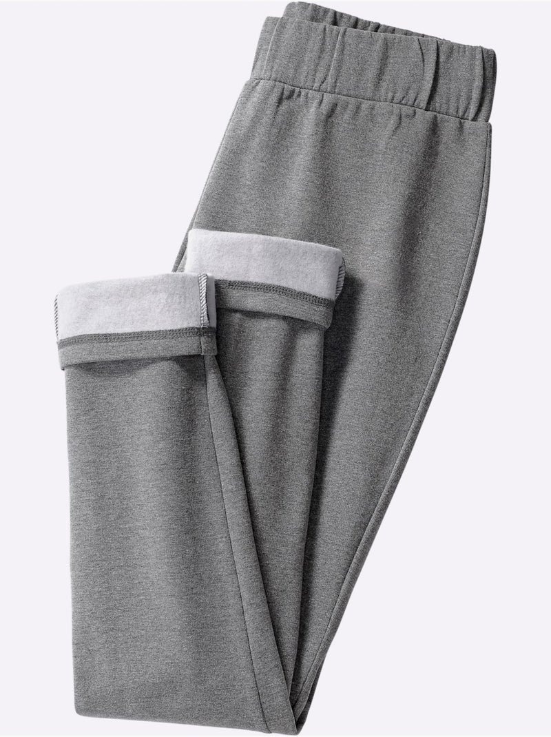Legging thermique à ceinture élastique confortable avec intérieur gratté - Taille standard - Witt Noir Gris anthracite - Kiabi