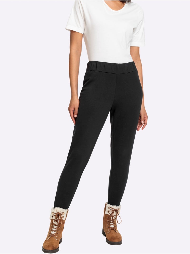 Legging thermique avec ceinture élastique et finition douce - Taille standard - Witt Noir - Kiabi