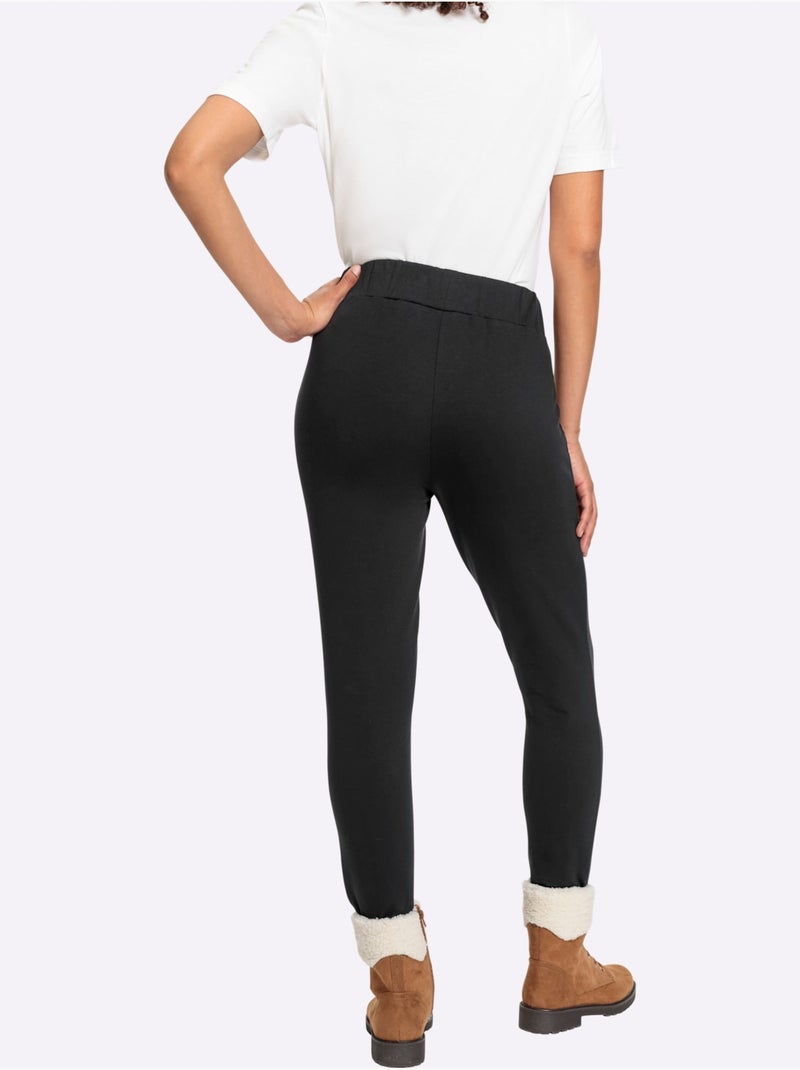 Legging thermique avec ceinture élastique et finition douce - Taille standard - Witt Noir - Kiabi