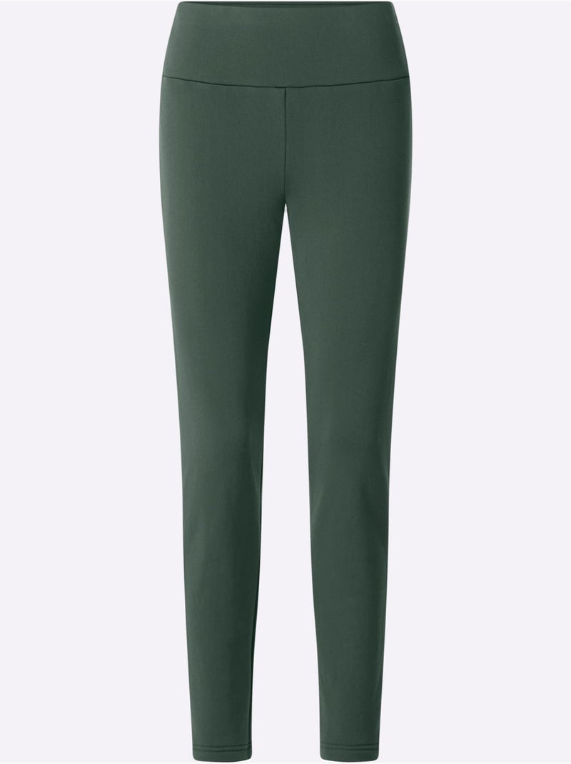 Legging Thermique Intérieur Doux Gratté - Taille Standard - Moda Vilona Beige/Vert - Kiabi