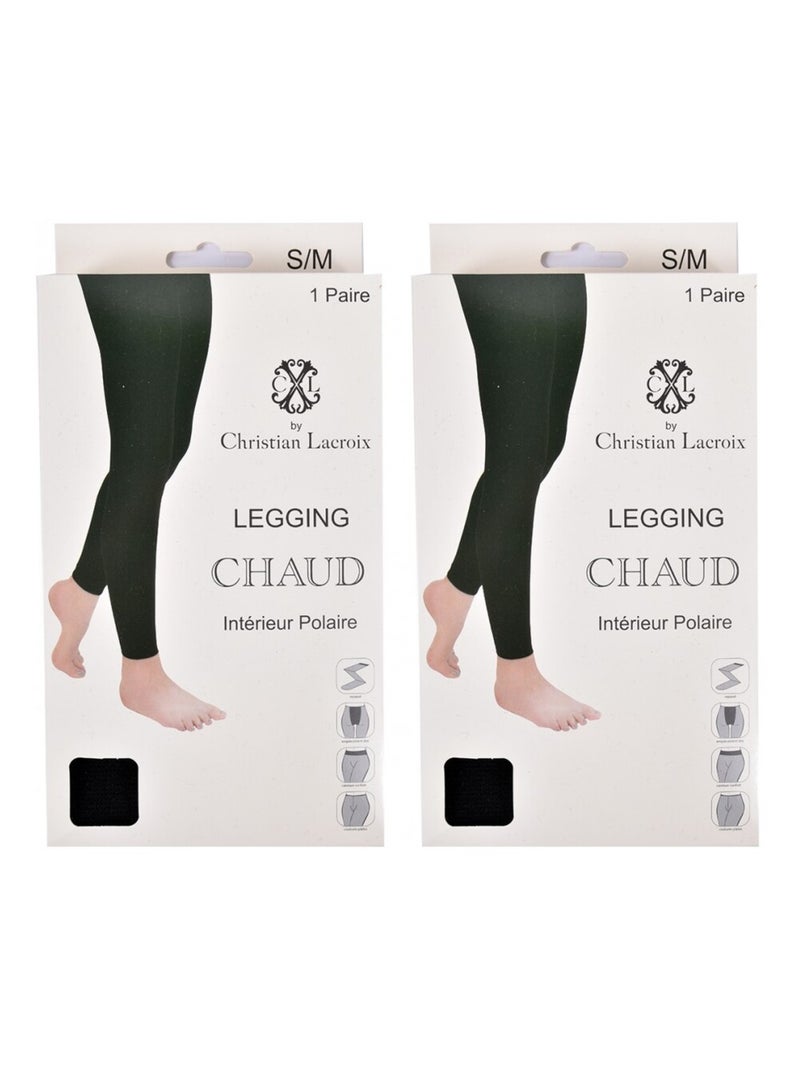 Legging  Thermo CXL By CHRISTIAN LACROIX - Pack de 2 Noir - Kiabi