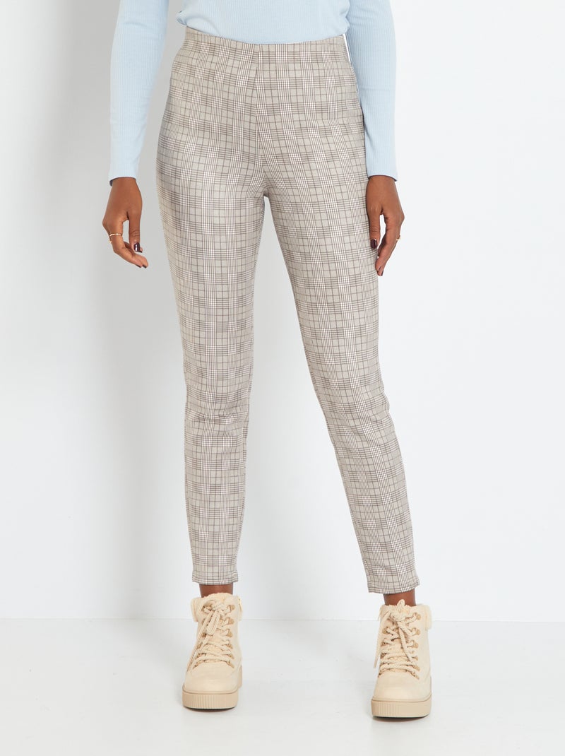 Legging trendy smart 'carreaux' Gris - Kiabi