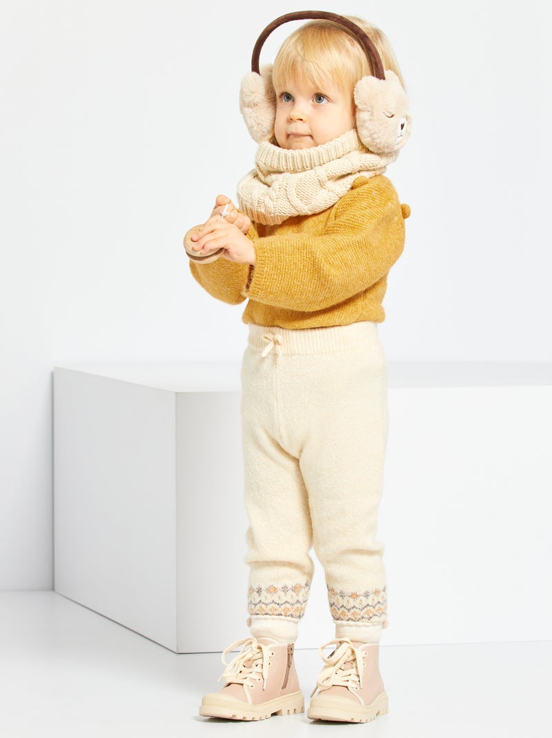 Legging tricot + chaussettes écru - Kiabi