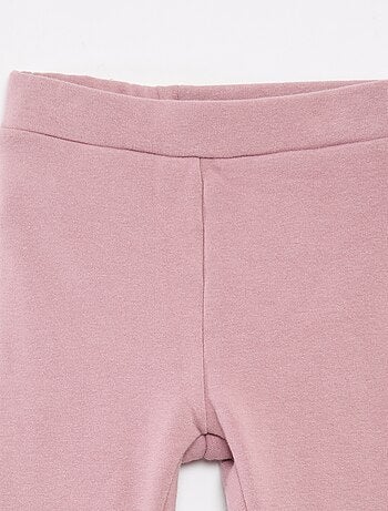 Legging tricot gratté en coton uni