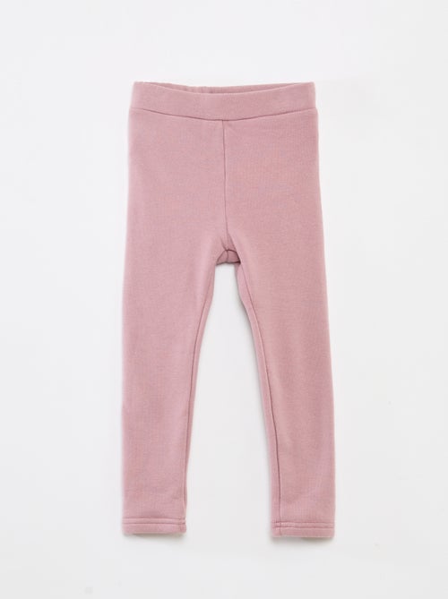 Legging tricot gratté en coton uni - Kiabi