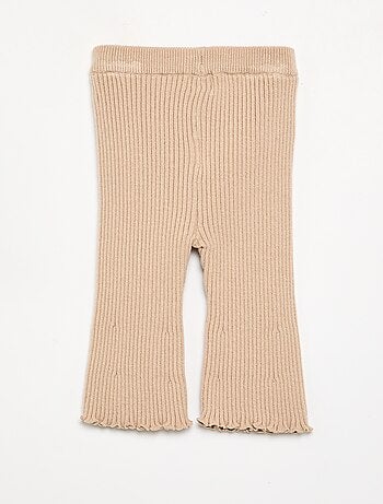 Legging uni en maille côtelée