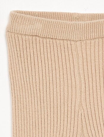 Legging uni en maille côtelée
