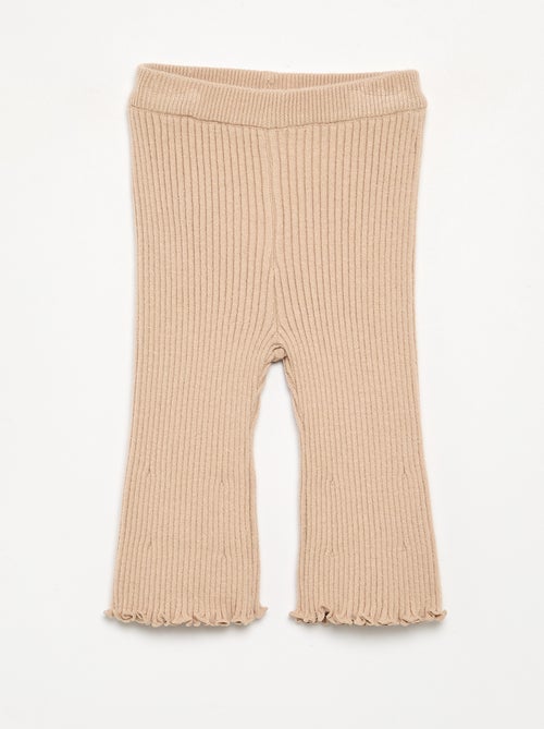 Legging uni en maille côtelée - Kiabi