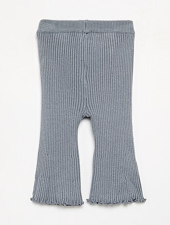 Legging uni en maille côtelée