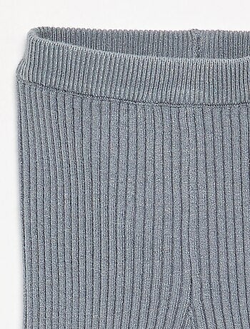 Legging uni en maille côtelée
