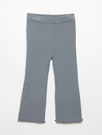 Legging uni en maille côtelée