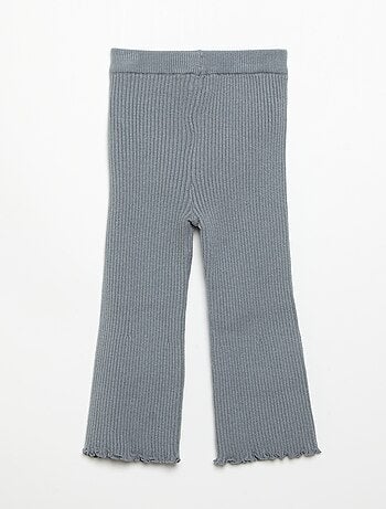 Legging uni en maille côtelée