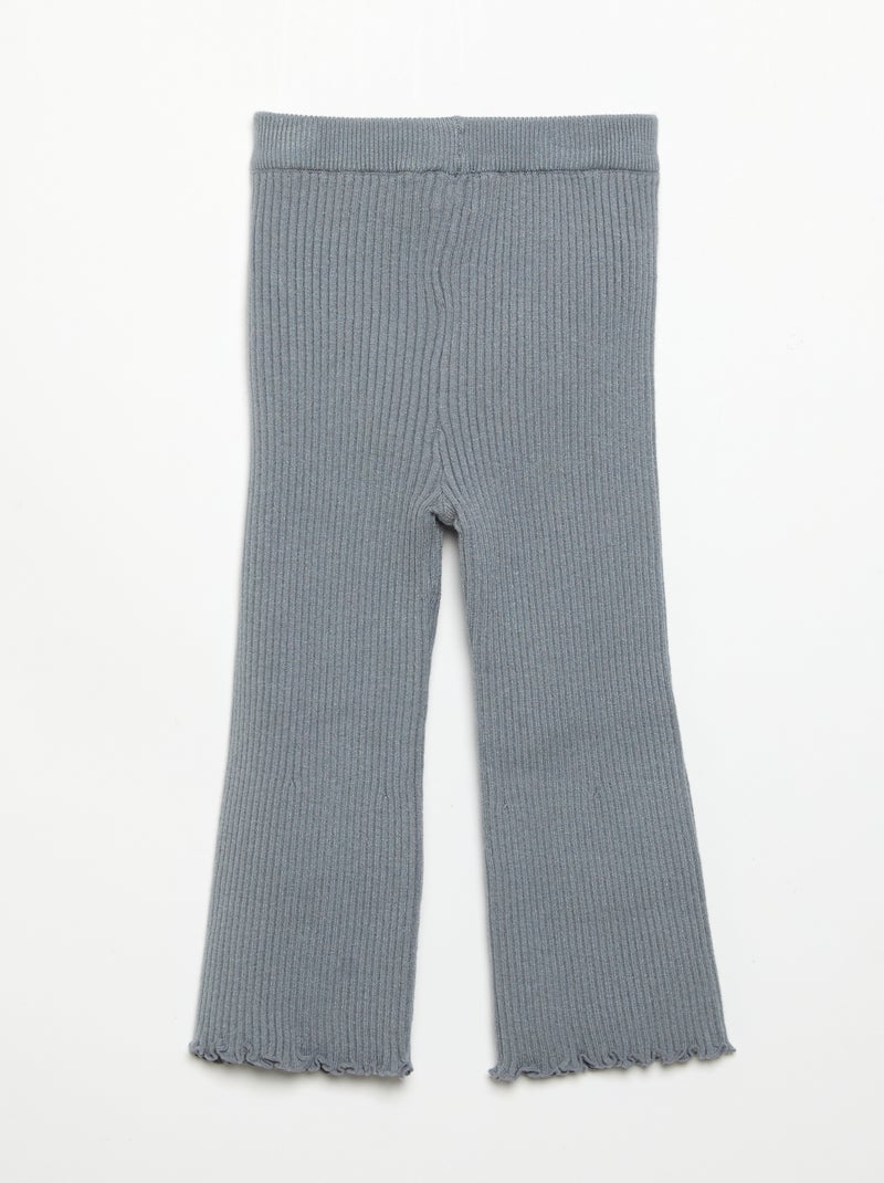 Legging uni en maille côtelée Gris - Kiabi