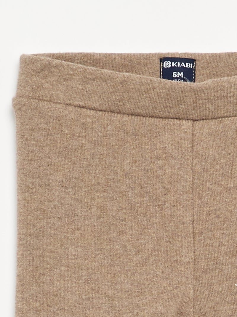 Legging uni en tricot gratté Beige - Kiabi