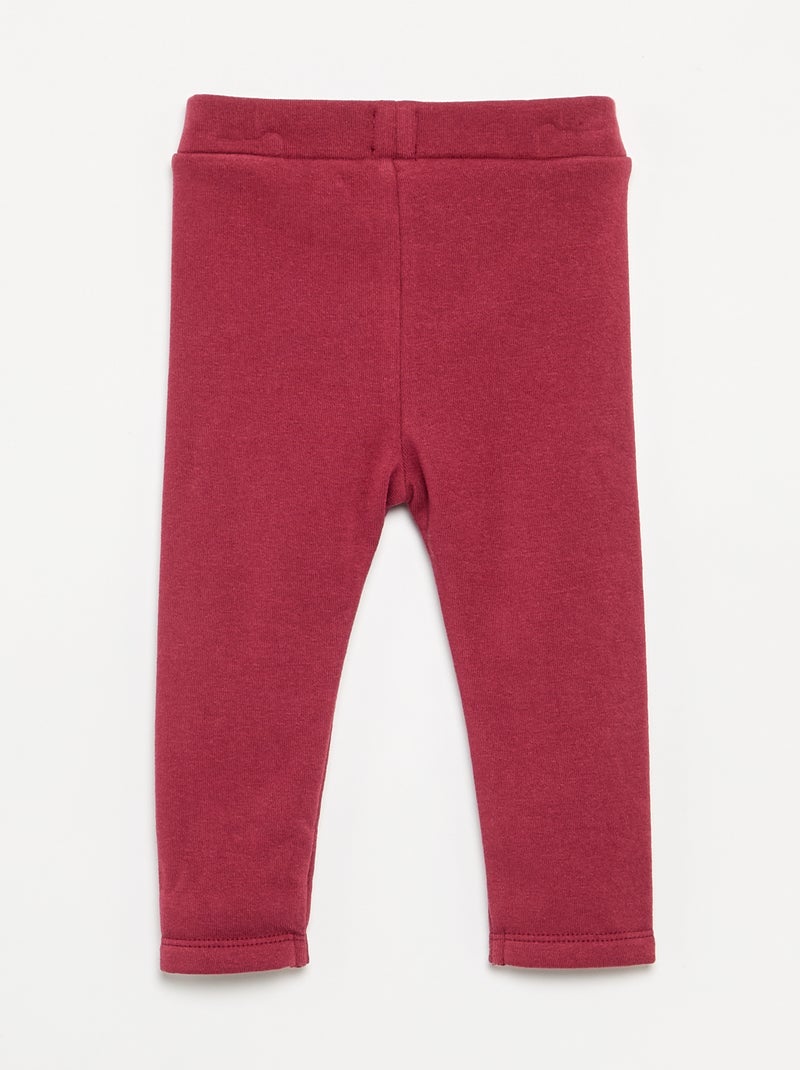 Legging uni en tricot gratté Rouge - Kiabi