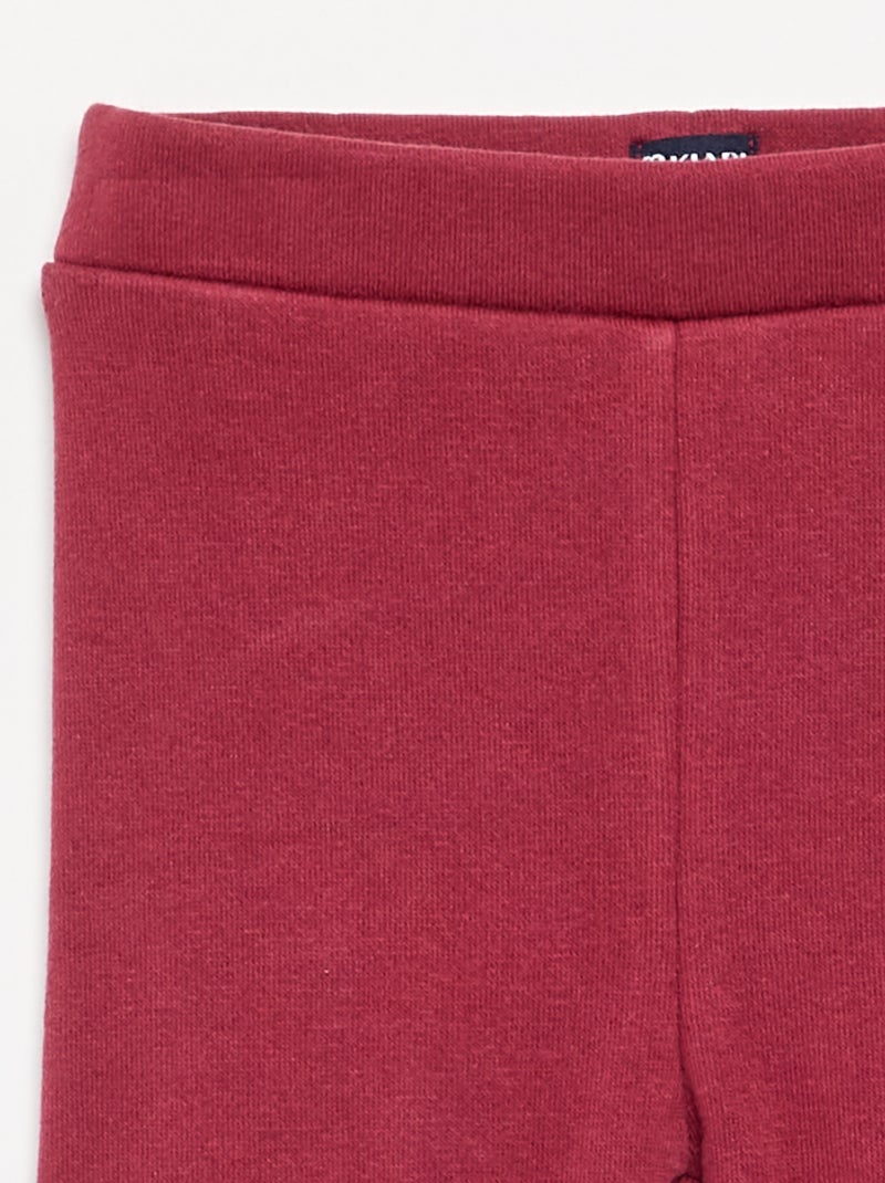 Legging uni en tricot gratté Rouge - Kiabi