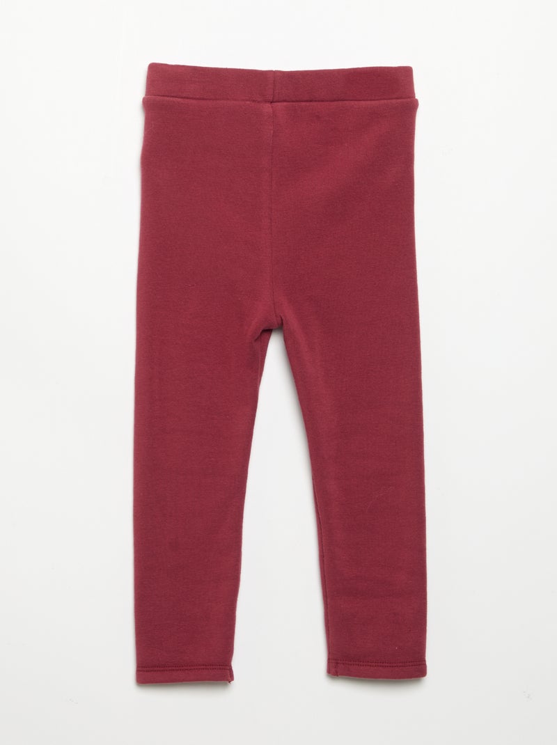 Legging uni en tricot gratté Rouge - Kiabi