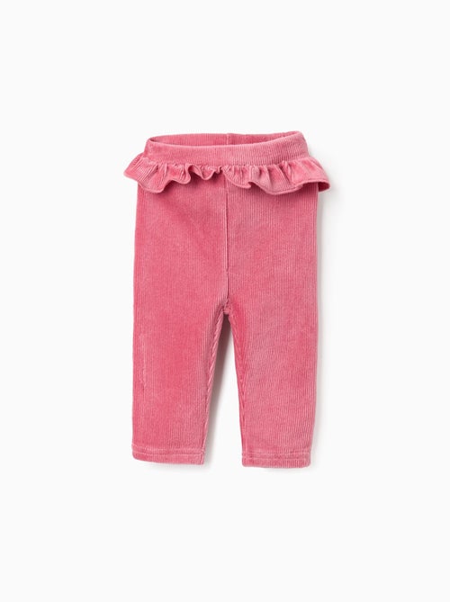 Legging Velous Côtelé Malléable avec Volants - Kiabi