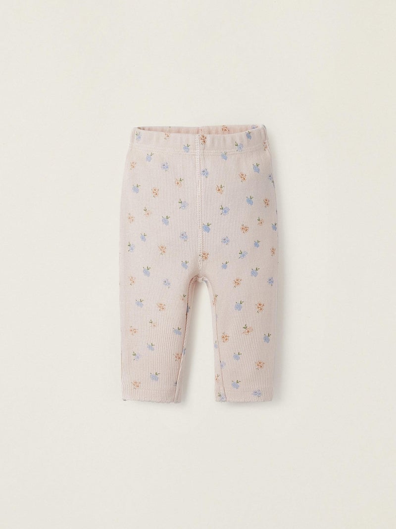 Leggings Côtelés avec Motif Floral pour Nouveau-Née   BALMORAL'S AFTERNOONS Rose clair - Kiabi