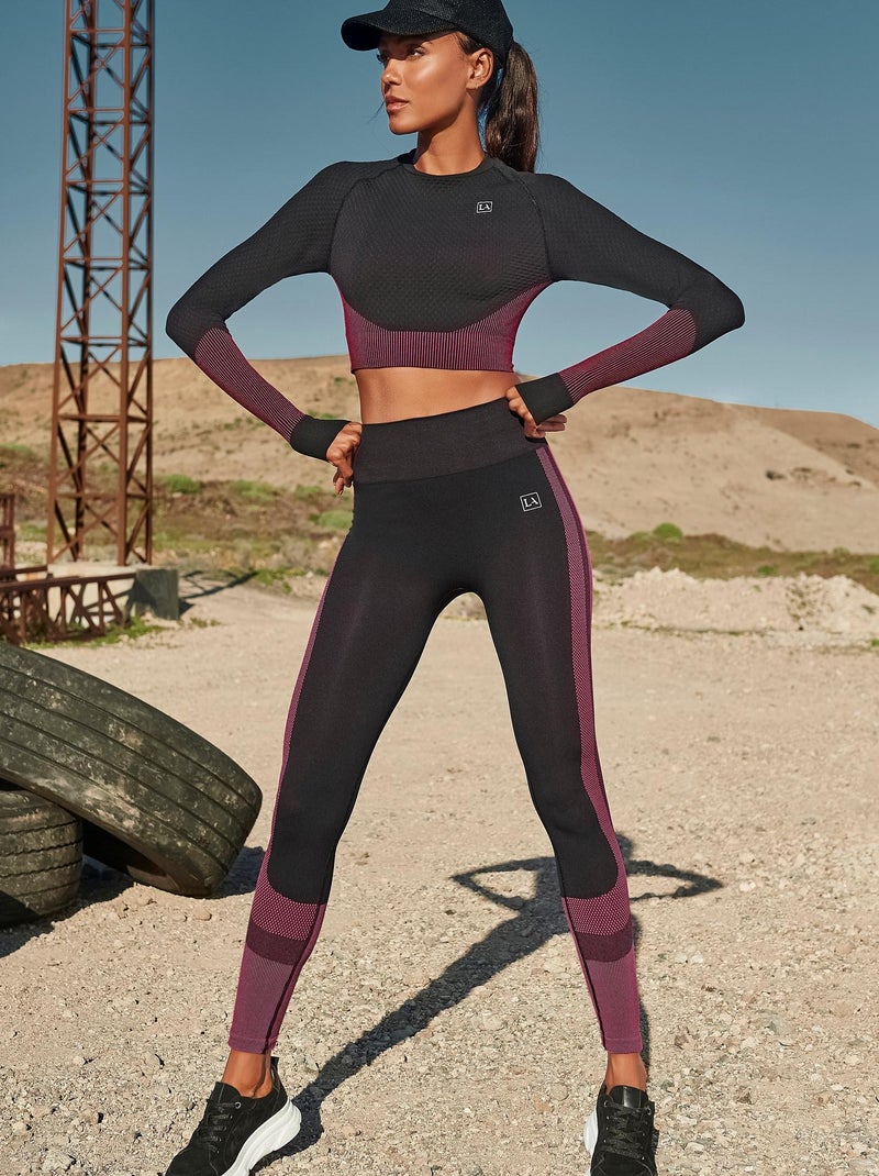 Leggings de sport sans coutures Seamless Noir - Kiabi
