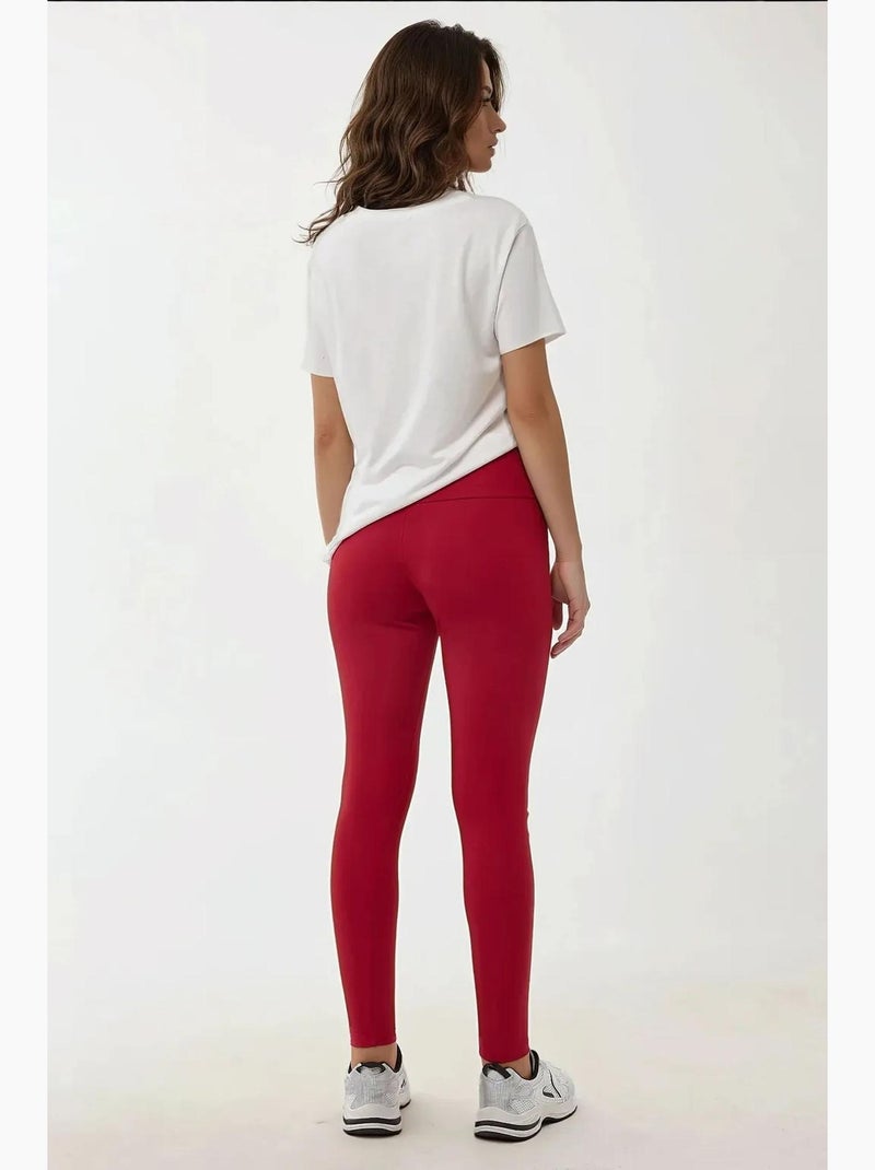 Leggings élastiques taille haute hiccup Rouge - Kiabi