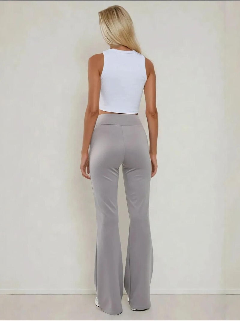 Leggings évasés taille haute Gris clair - Kiabi