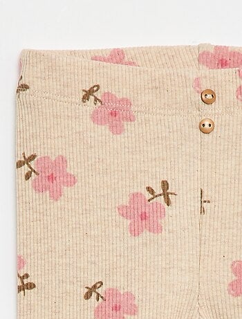 Leggings long côtelé à motif