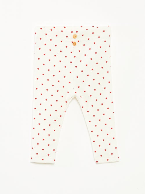 Leggings long côtelé à motif - Kiabi
