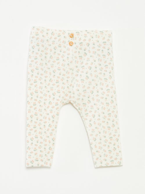 Leggings long côtelé à motif - Kiabi