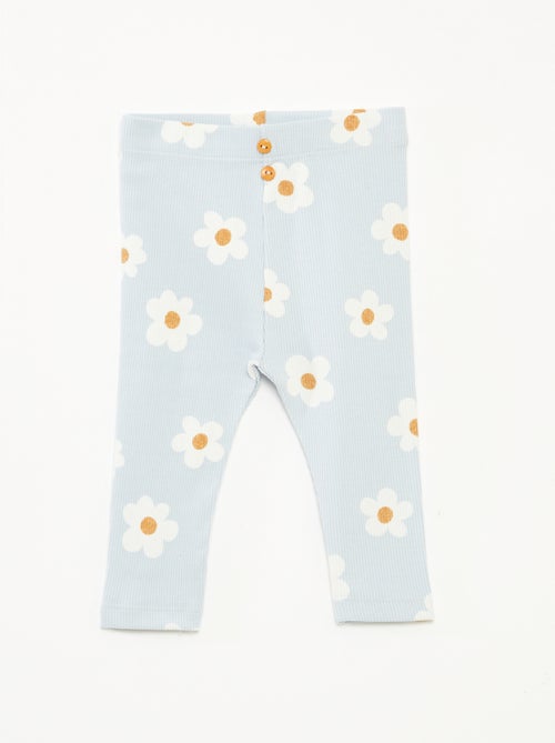Leggings long côtelé à motif - Kiabi