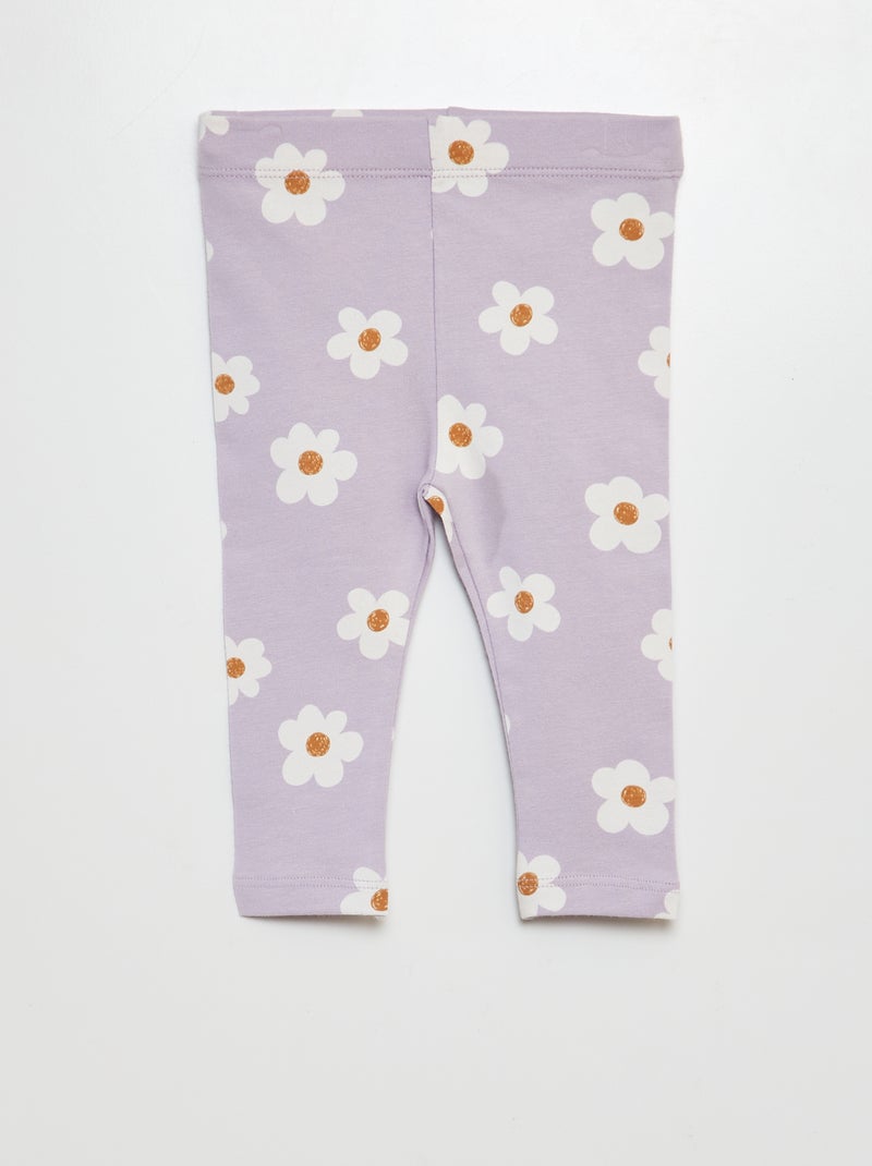 Leggings longs à imprimé - 2 pièces Violet - Kiabi