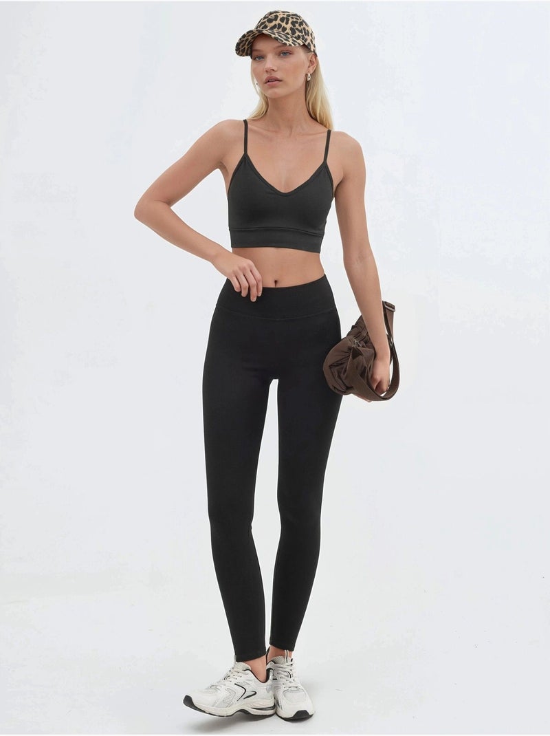 Leggings skinny taille haute à enfiler busem Noir - Kiabi