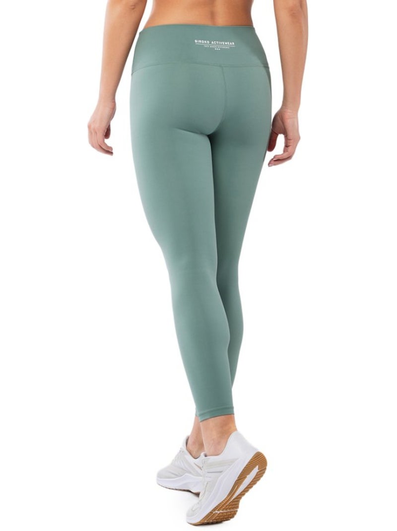 Leggings sport taille mi-haute fitness femme complex Gris Vert - Kiabi