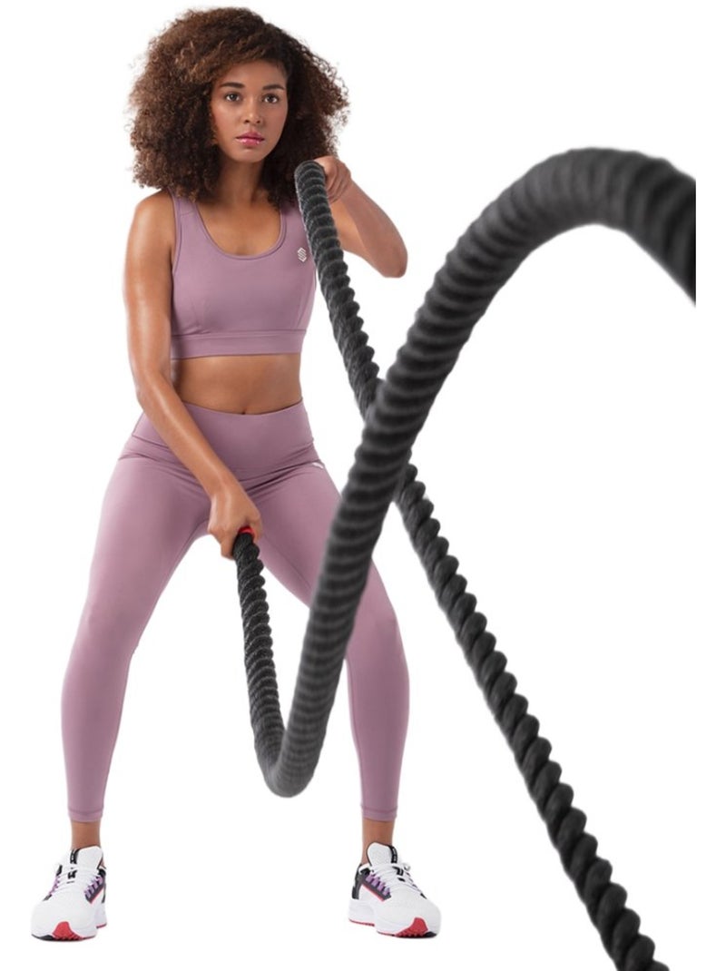Leggings sport taille mi-haute fitness femme luxe Mauve - Kiabi