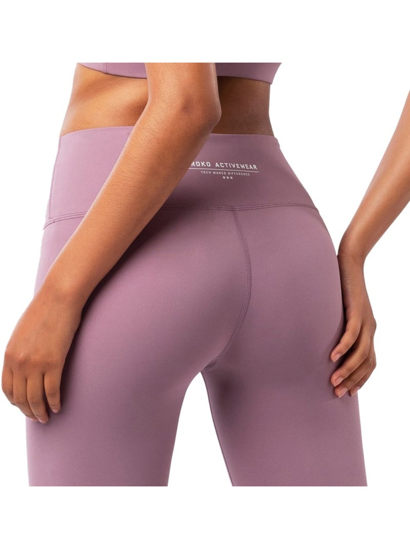 Leggings sport taille mi-haute fitness femme luxe Mauve - Kiabi
