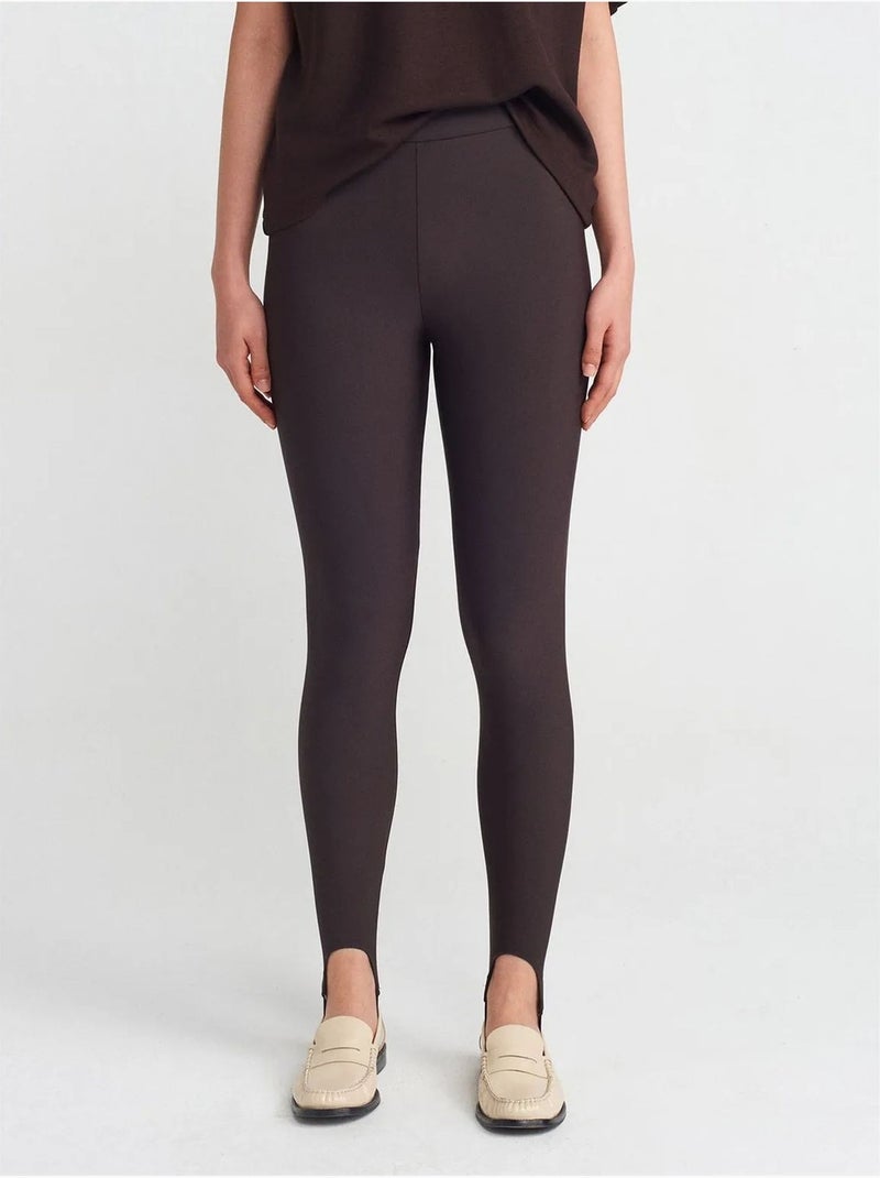 Leggings taille haute à jambe fuselée dilvin Marron chocolat - Kiabi