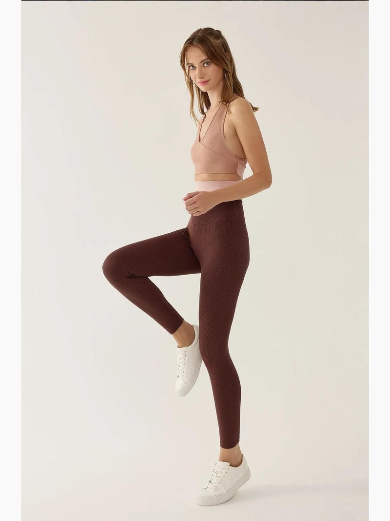 Leggings taille haute hiccup Marron - Kiabi