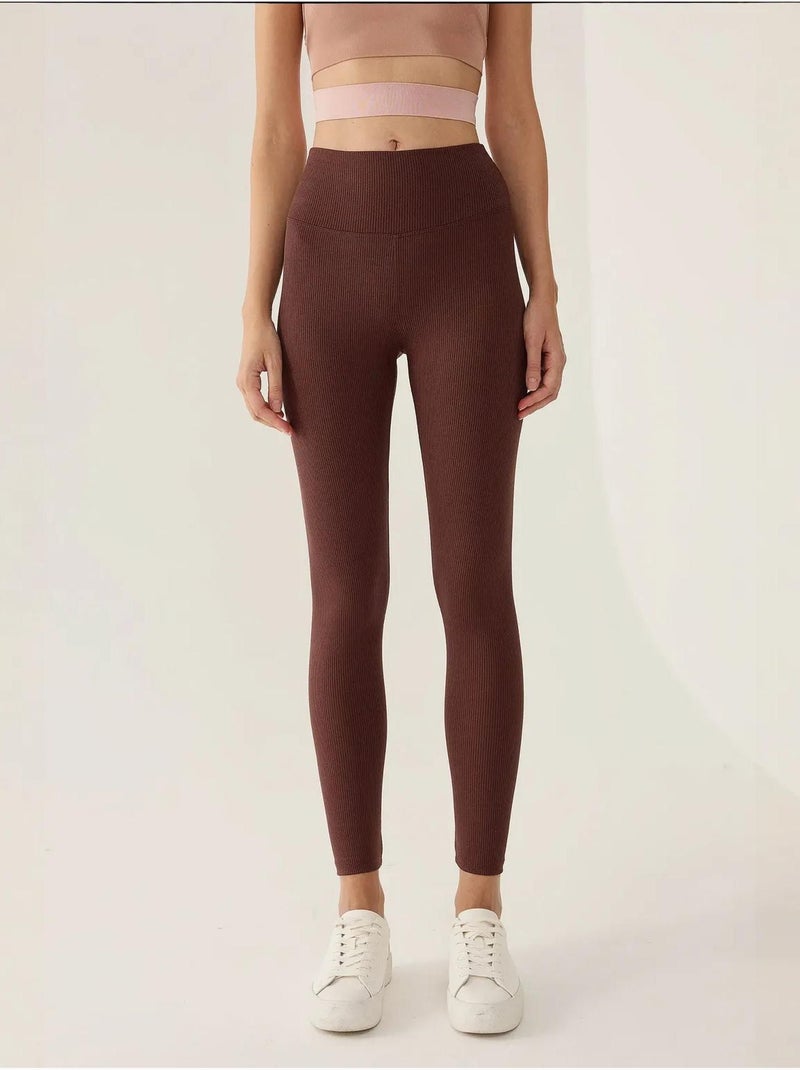 Leggings taille haute Marron - Kiabi