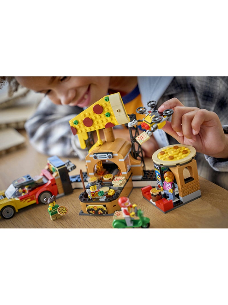 Lego 60496 - la pizzeria et ses véhicules de livraison Bleu - Kiabi
