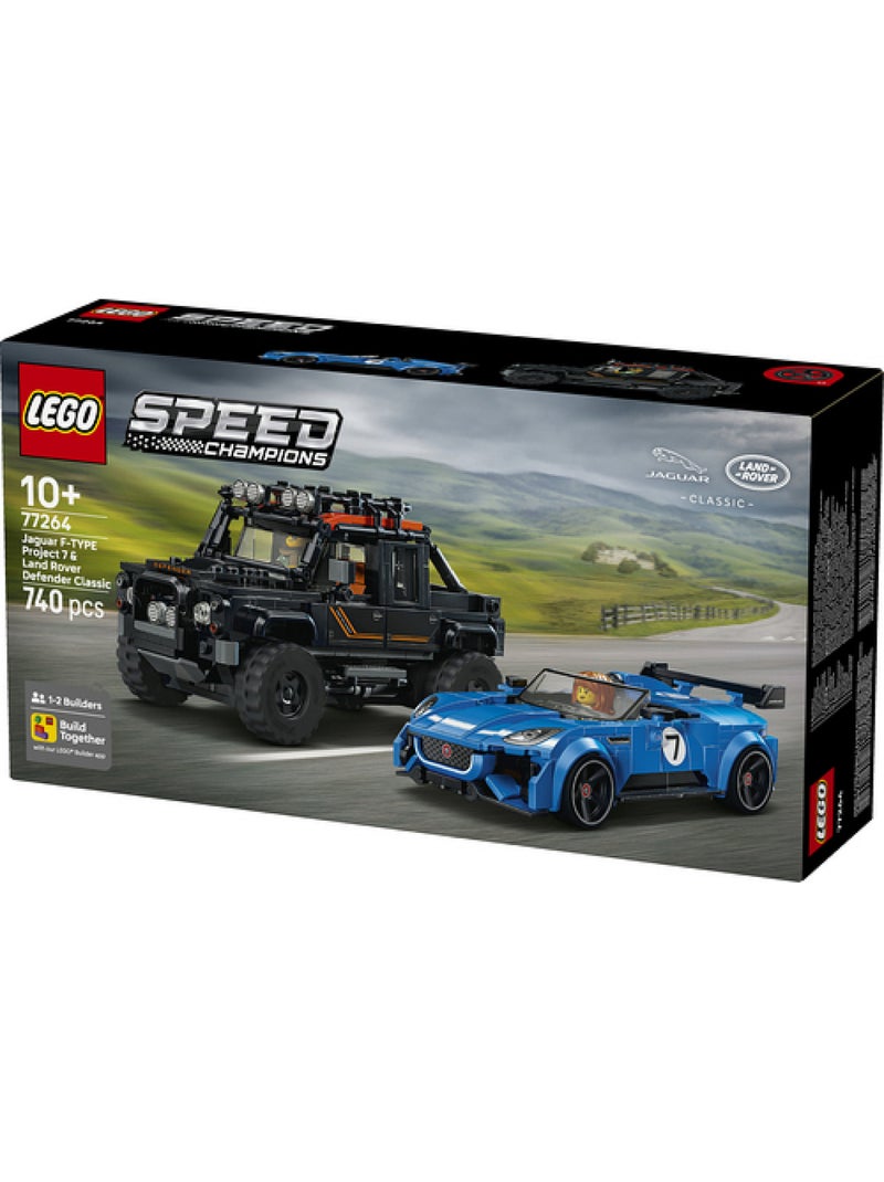 Lego 77264 - la jaguar project 7 et le land rover defender Rouge - Kiabi