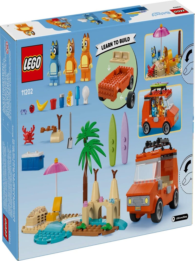 LEGO Bluey : Aventures de Plage et Voyage en Voiture - 11202 Bleu - Kiabi