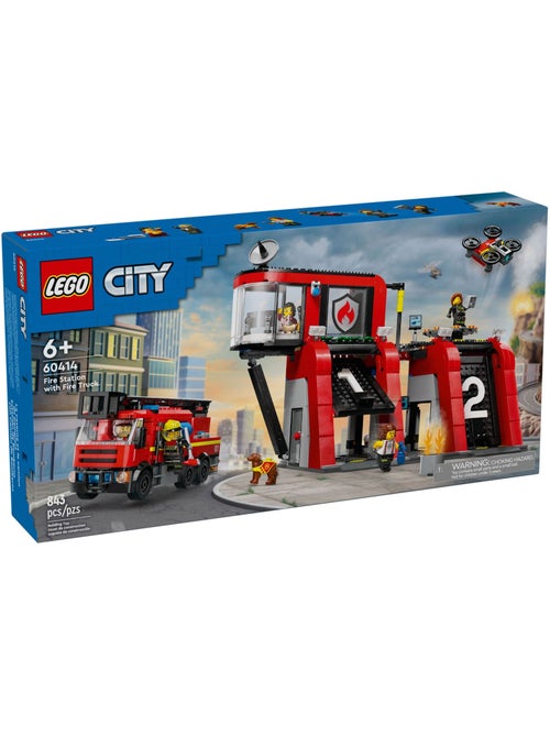 LEGO City - La caserne et le camion de pompiers - 60414 - Kiabi