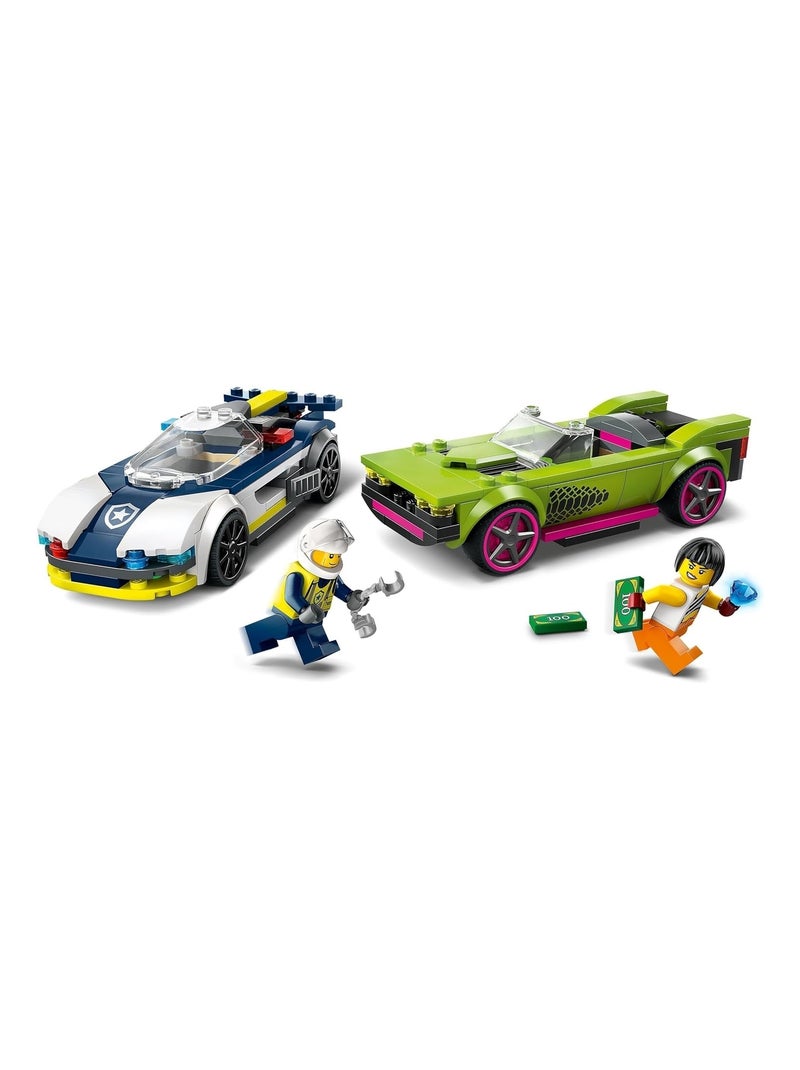 LEGO City - La course-poursuite entre la voiture de police et la super voiture - 60415 Multicolore - Kiabi