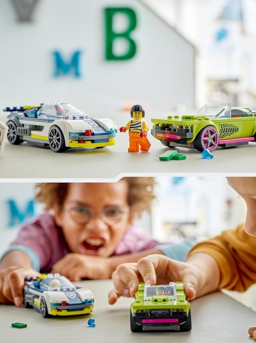 LEGO City - La course-poursuite entre la voiture de police et la super voiture - 60415 - Kiabi