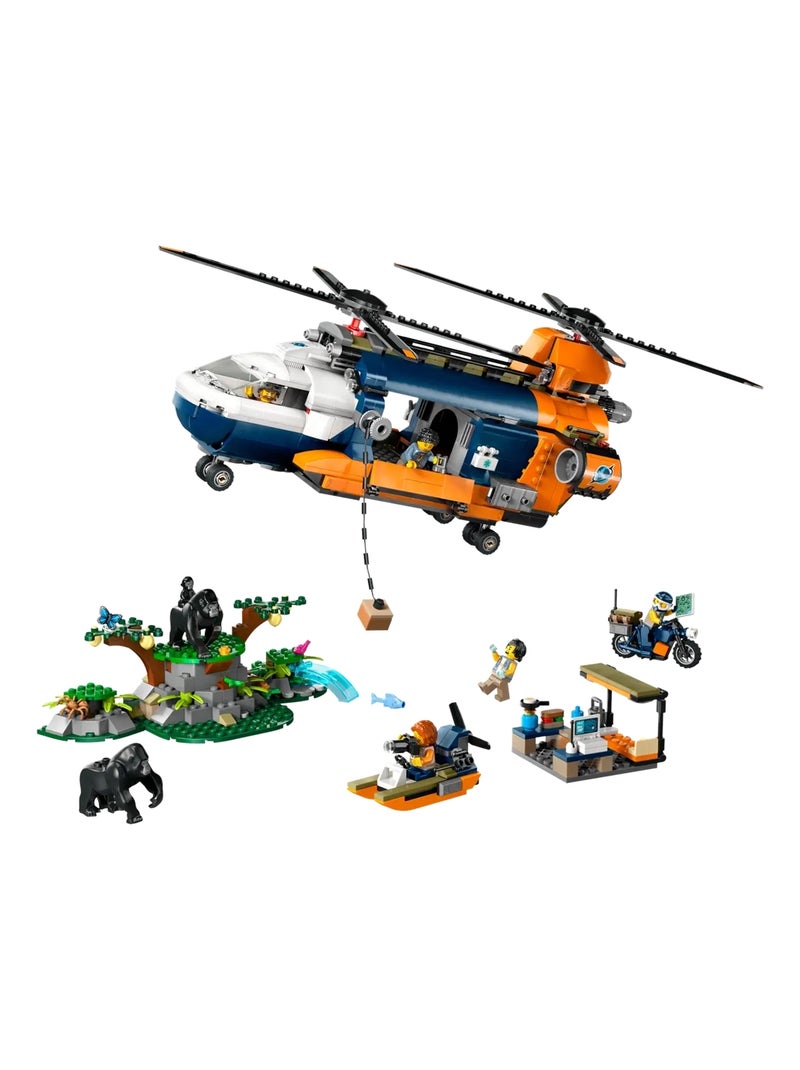 LEGO City - L'hélicoptère de l'explorateur de la jungle au camp de base - 60437 Multicolore - Kiabi