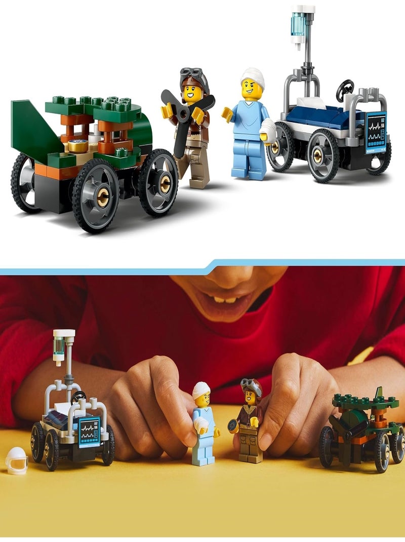 LEGO City - Pack de bolides de course : avion contre lit d'hôpital - 60459 Multicolore - Kiabi