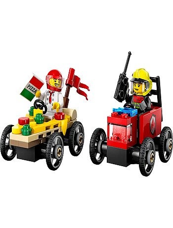 LEGO City - Pack de bolides de course : camion de pizza contre camion de pompiers - 60458