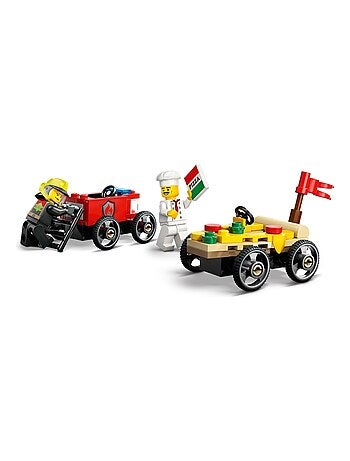 LEGO City - Pack de bolides de course : camion de pizza contre camion de pompiers - 60458